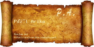 Pál Arika névjegykártya